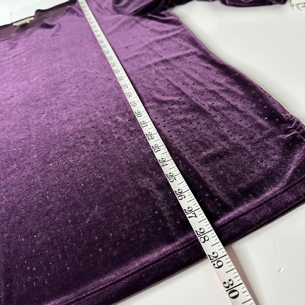 Notations Velvet Top Purple Sparkle Bling‎ Formal Event Party Vintage NEW Sz 1X - Picture 11 of 13